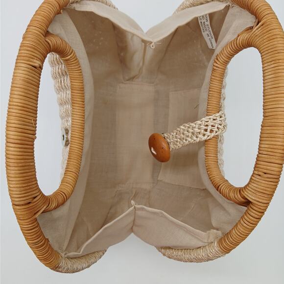 Straw Studios Hand Made Straw Handbag Shell Shape Boho Beach Resort Vacation - Picture 5 of 8